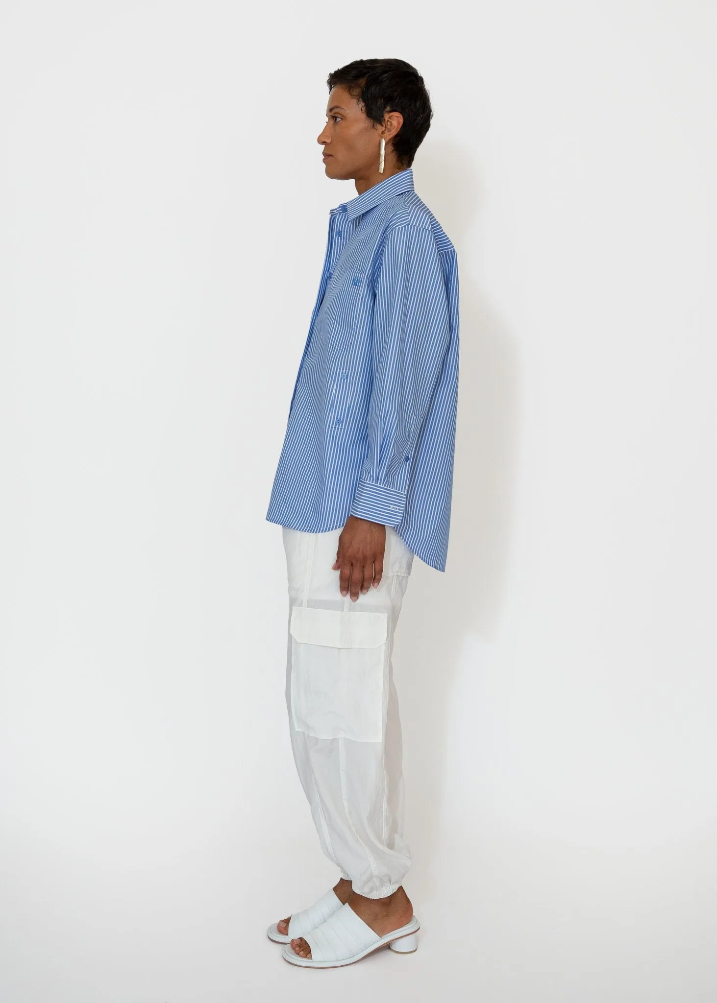 Stripe Oversized Shirt in Blue