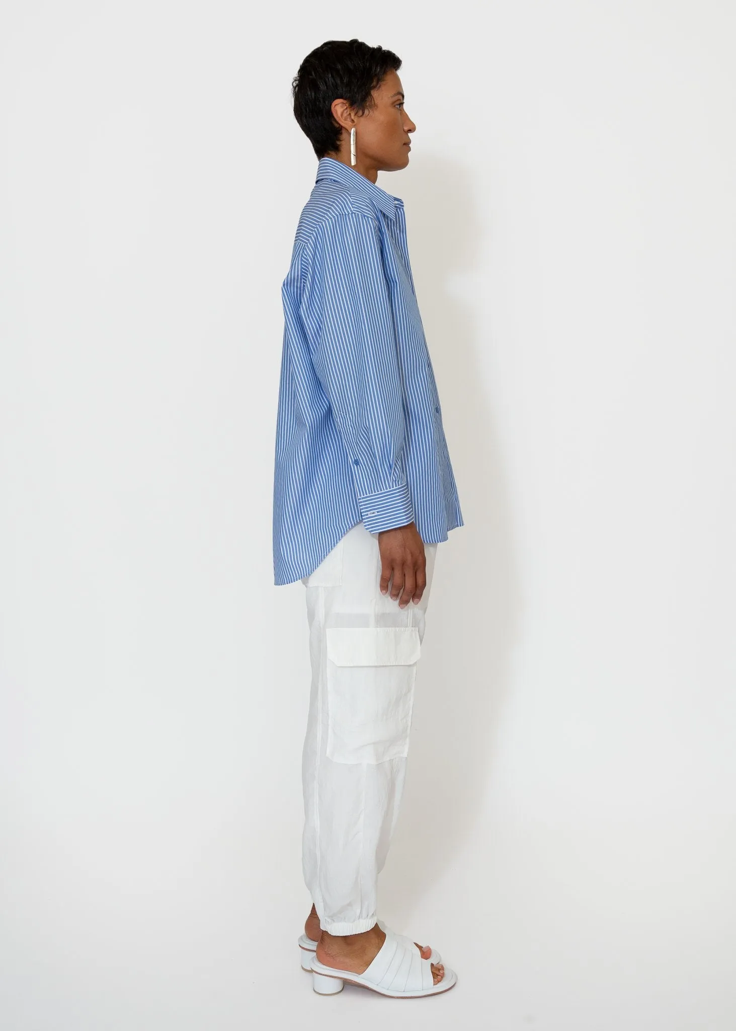 Stripe Oversized Shirt in Blue