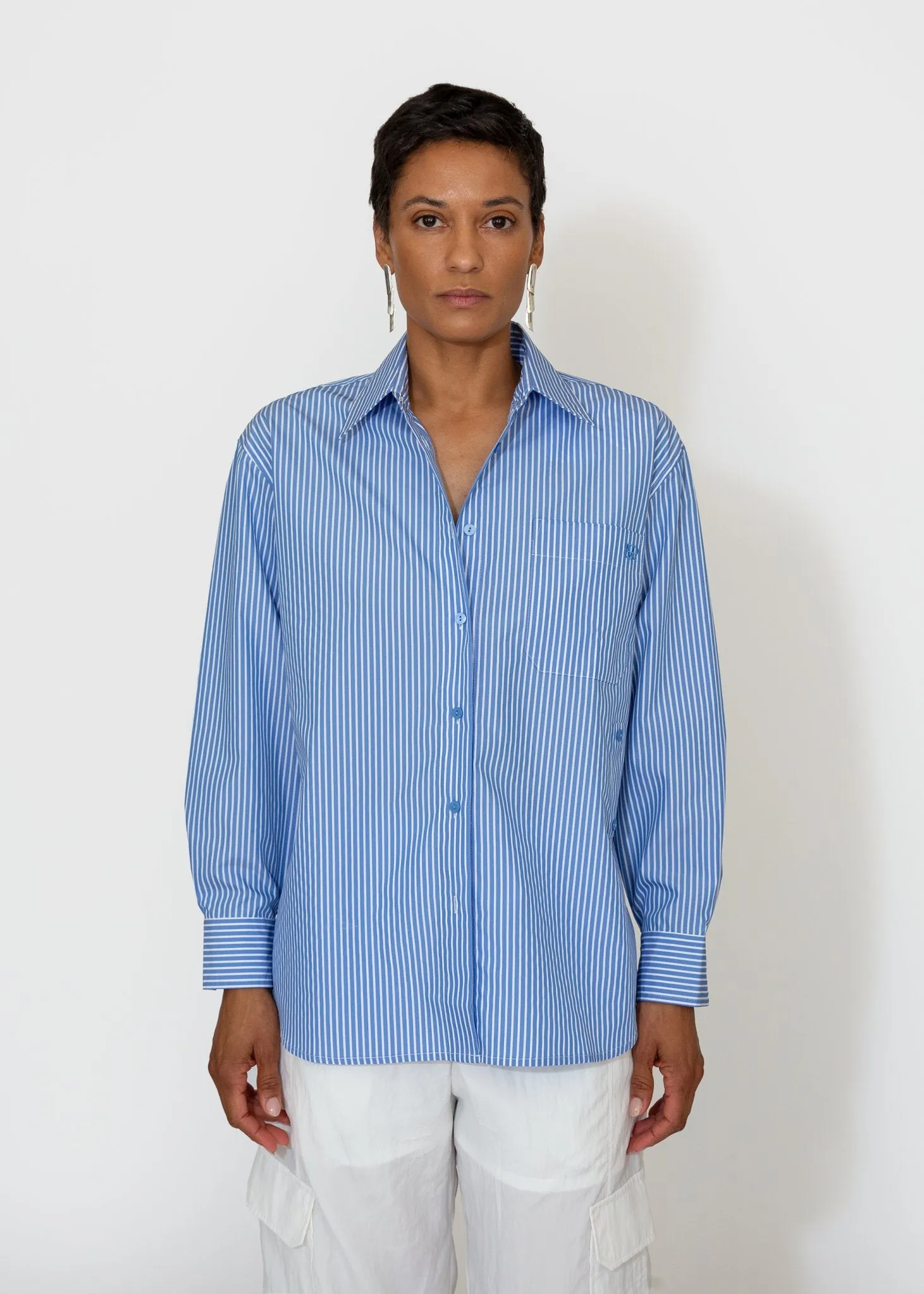 Stripe Oversized Shirt in Blue