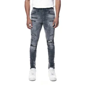 Super Skinny Distressed Rip & Repair Jean - Pluto Grey