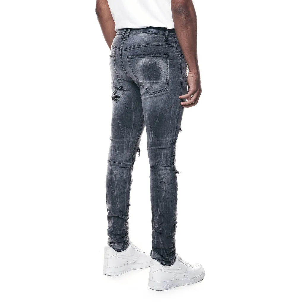 Super Skinny Distressed Rip & Repair Jean - Pluto Grey