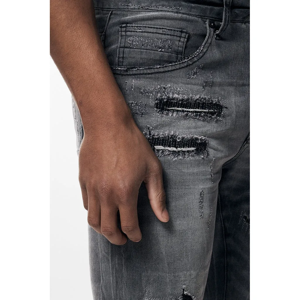 Super Skinny Distressed Rip & Repair Jean - Pluto Grey