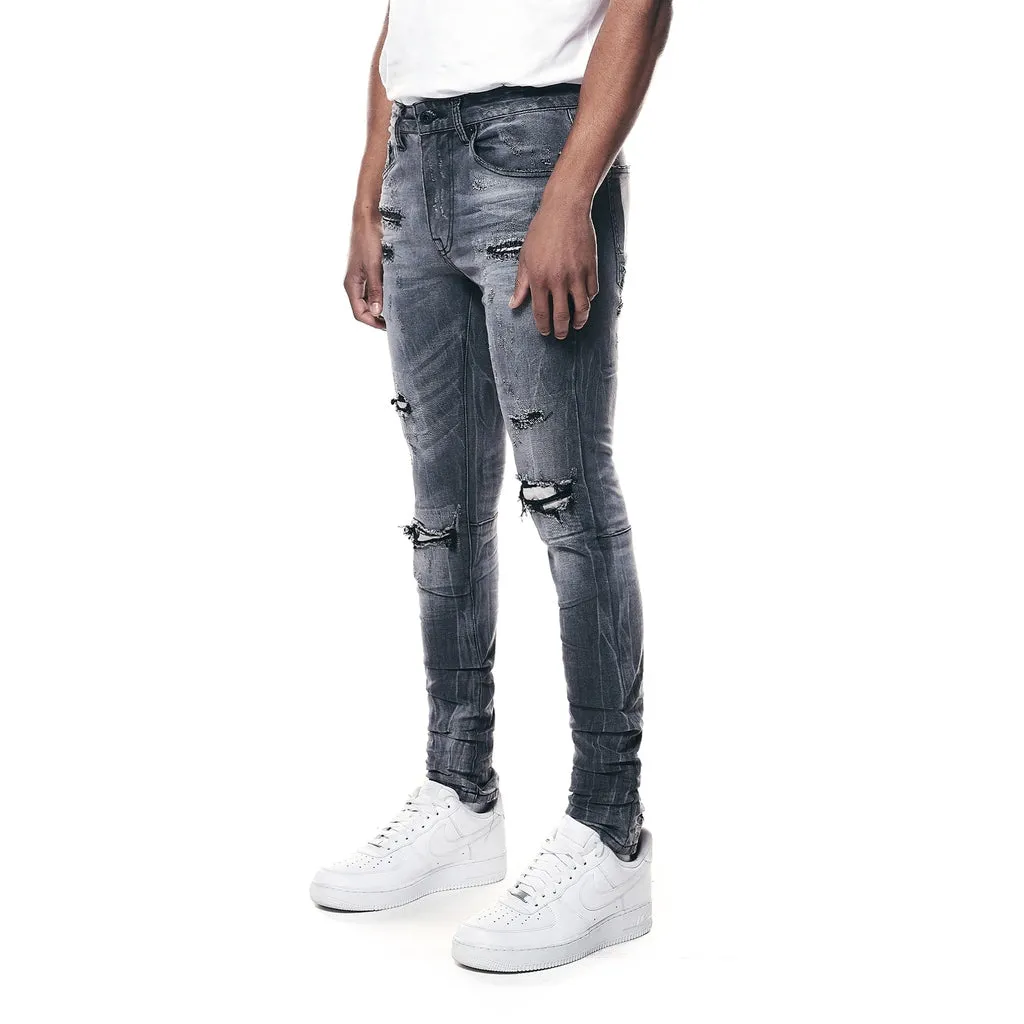 Super Skinny Distressed Rip & Repair Jean - Pluto Grey