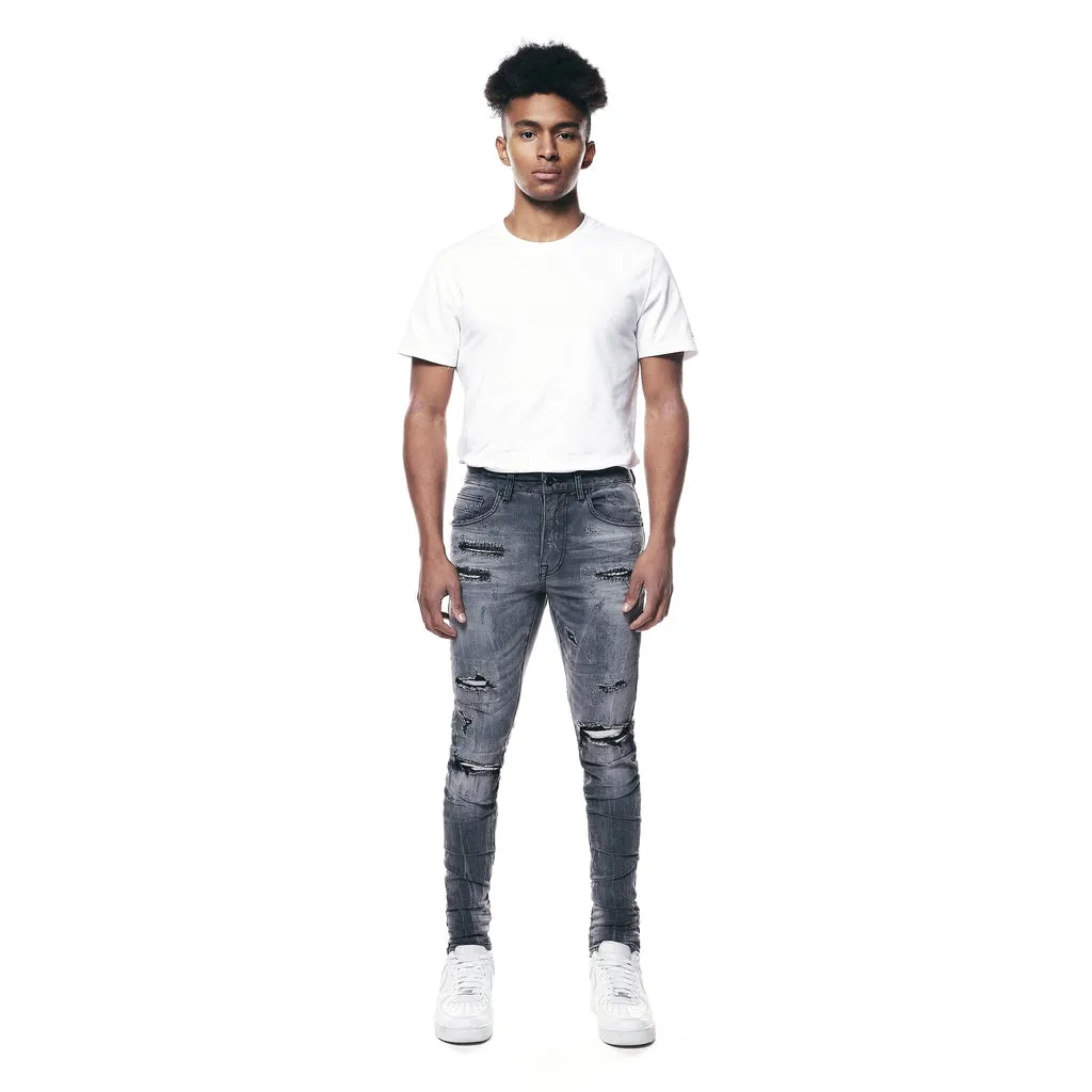 Super Skinny Distressed Rip & Repair Jean - Pluto Grey