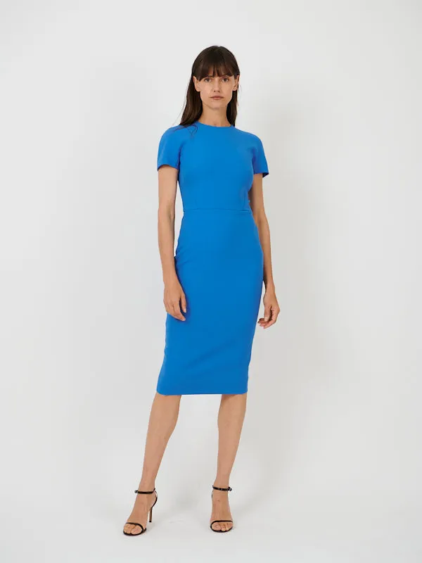 T-Shirt Fitted Dress in Azure Blue