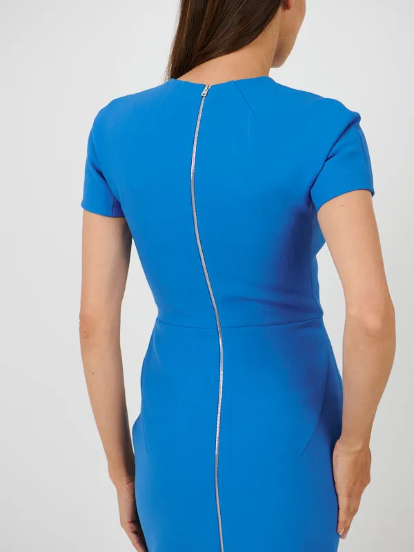 T-Shirt Fitted Dress in Azure Blue