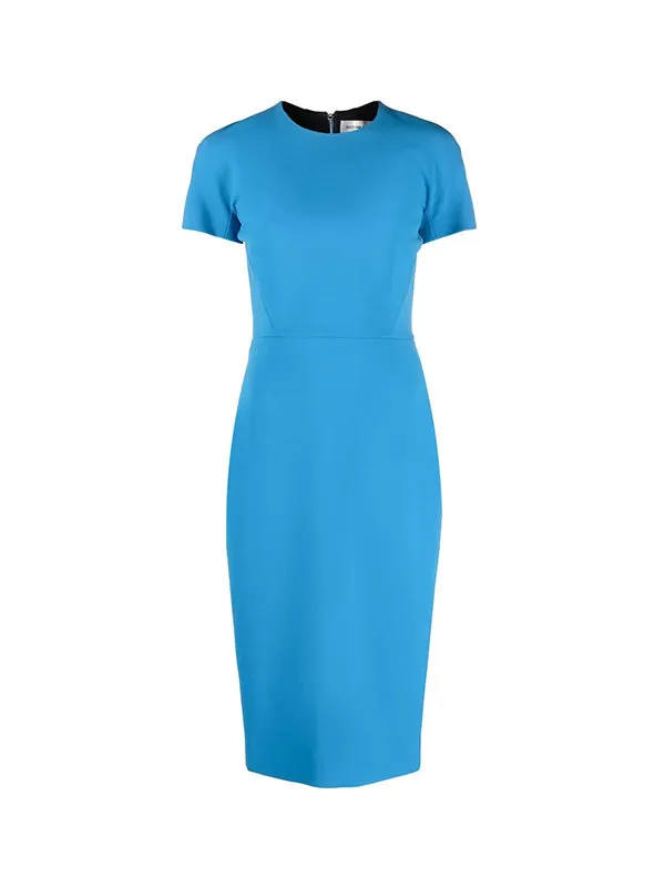 T-Shirt Fitted Dress in Azure Blue