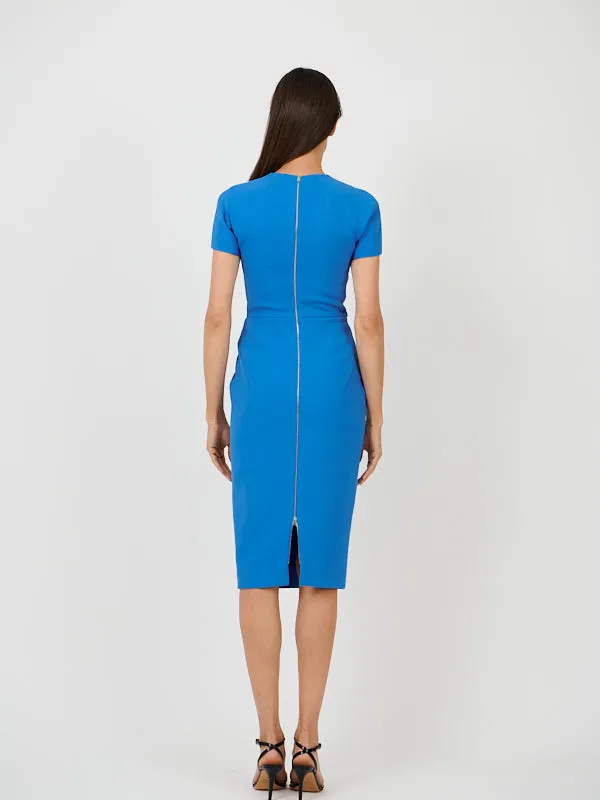 T-Shirt Fitted Dress in Azure Blue