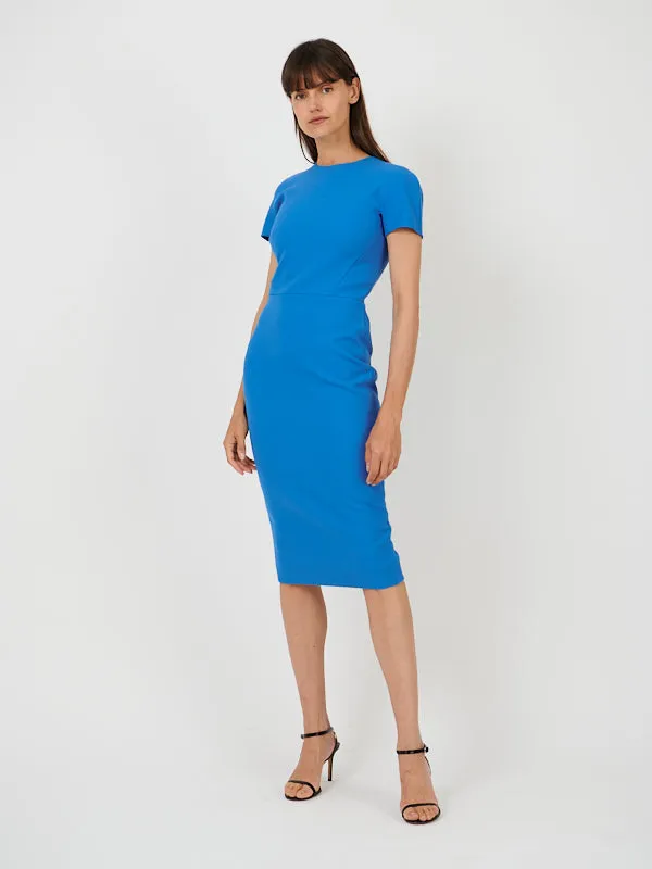 T-Shirt Fitted Dress in Azure Blue