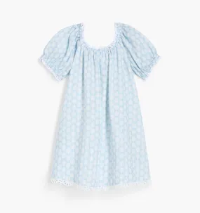 The Tiny Sienna Dress - Powder Blue Baroque Shell Linen