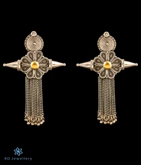 The Vinyas Silver Tassle Earrings (Two tone)