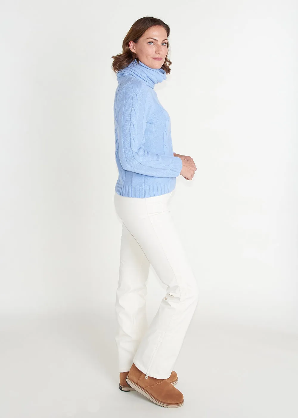 Tilly Cable Knit Sweater - Periwinkle Blue