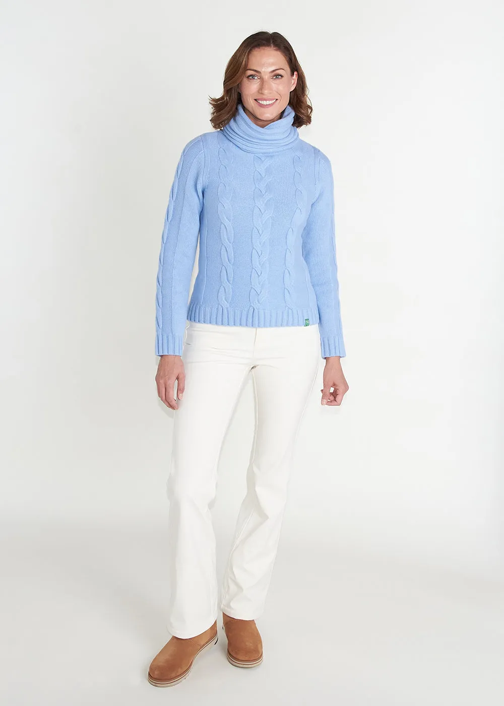 Tilly Cable Knit Sweater - Periwinkle Blue