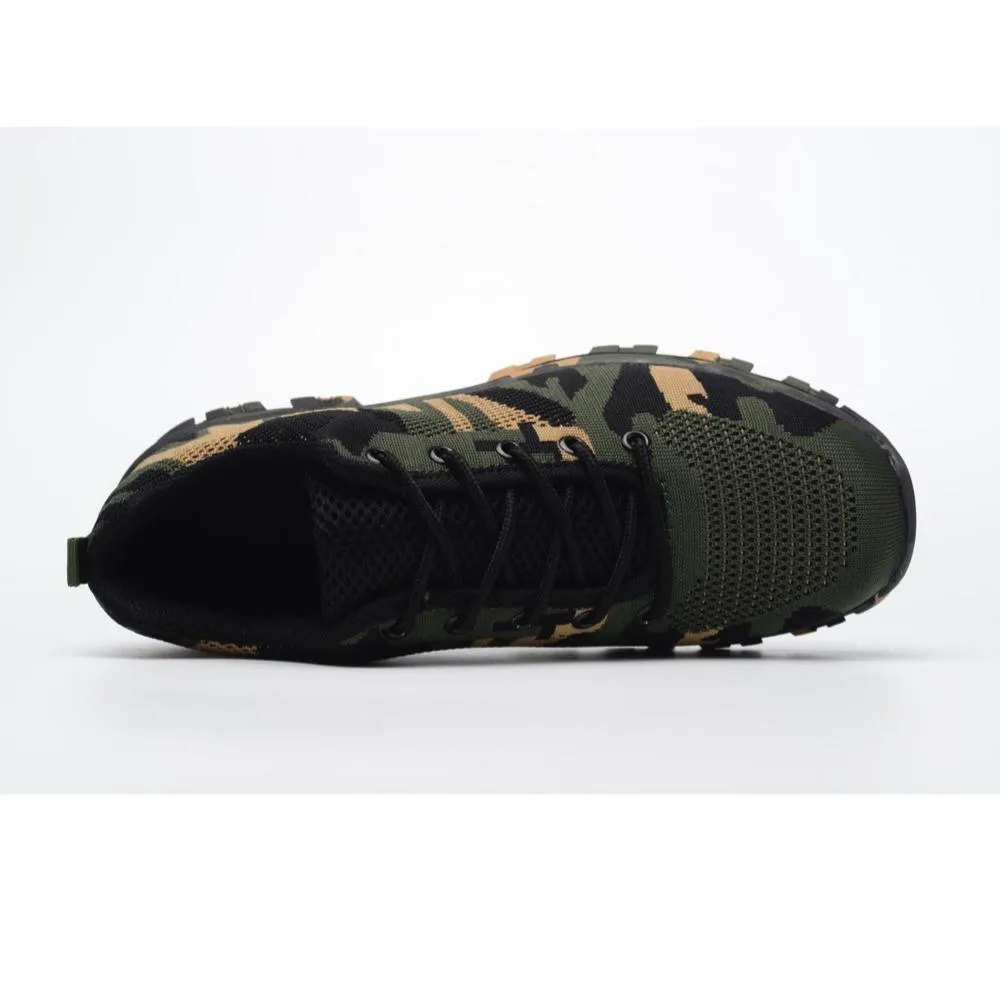 YSK 526: Camo Steel Toe Fashion Shoes (Blue/Green)