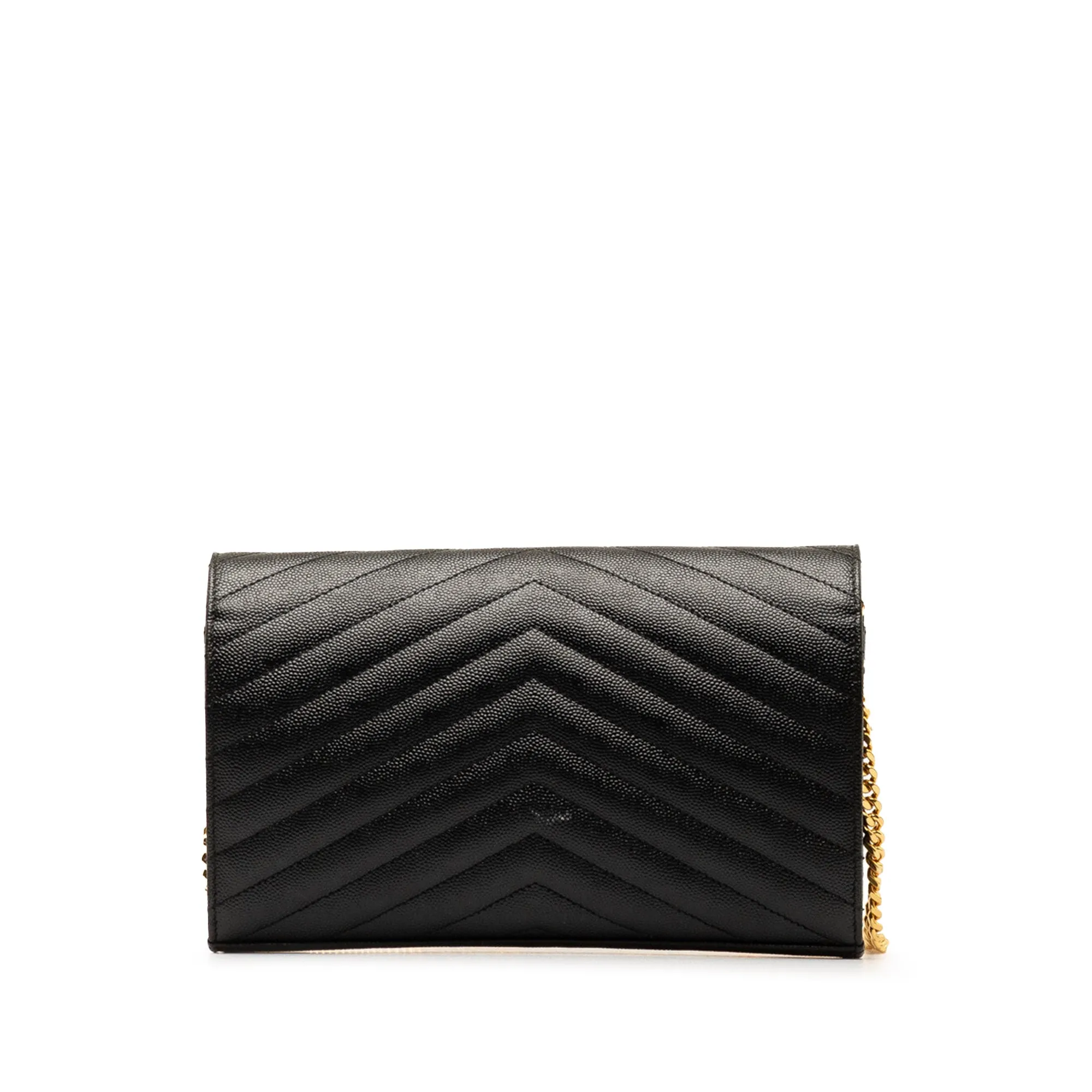 Yves Saint Laurent Envelope Wallet on Chain Black Leather